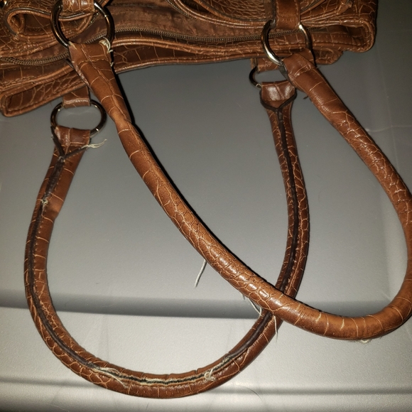 XL Faux Leather Crocodile/Snakskin Brown purse by Bueno - Picture 15 of 16